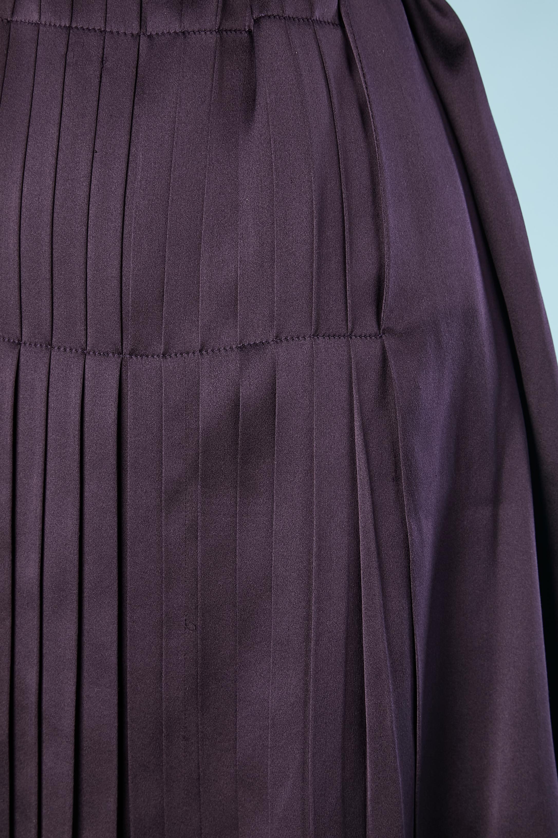 Black Silk pleated cocktail dress with silk belt Yves Saint Laurent Rive Gauche  For Sale