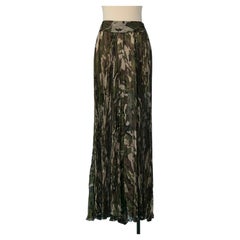 Jupe plissée en soie à imprimé camouflage ALEXANDRE VAUTHIER