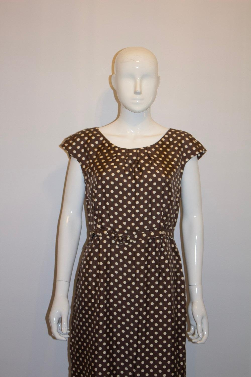 Silk Polka dot dress by Marilyn Moore In Good Condition For Sale In London, GB