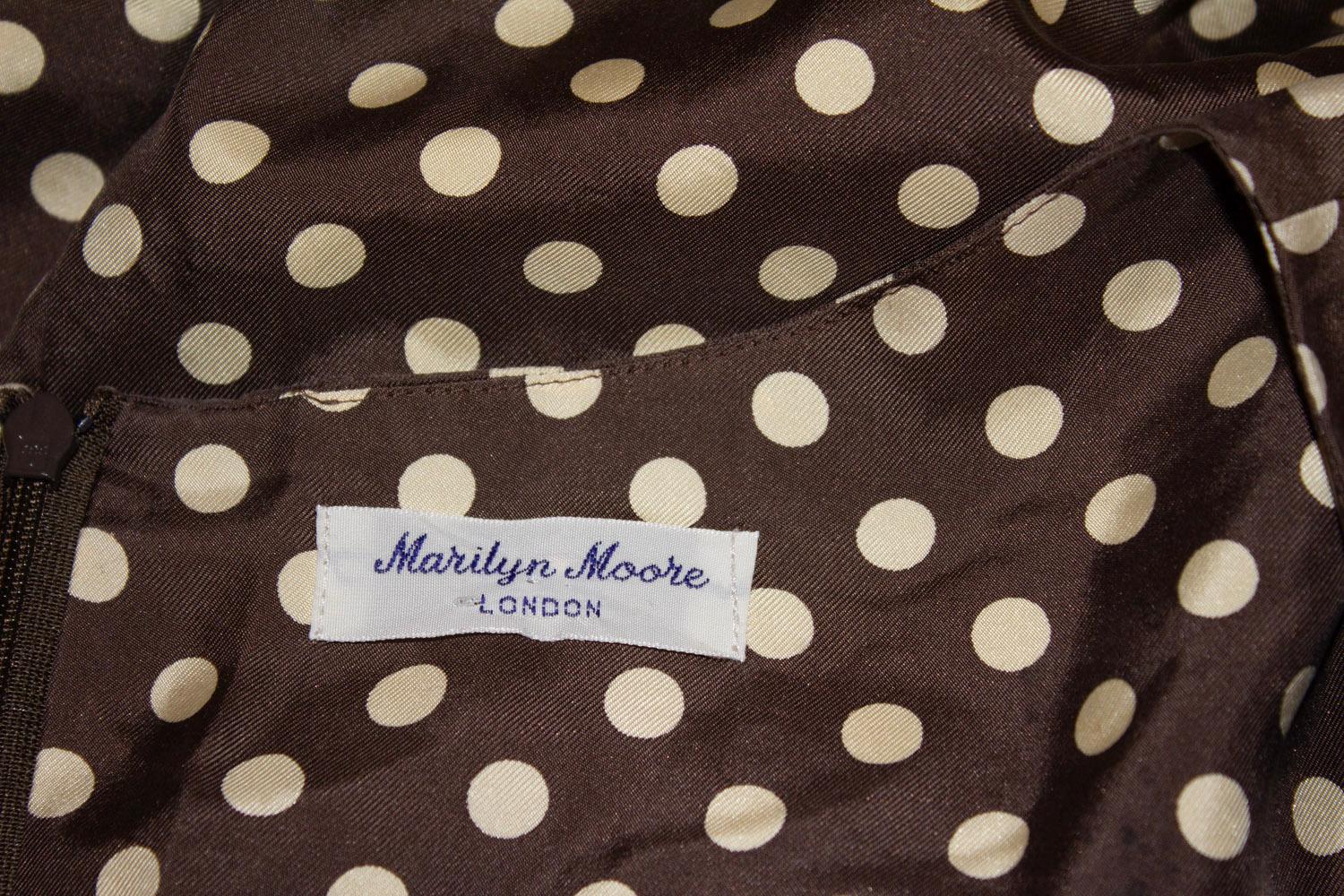 Silk Polka dot dress by Marilyn Moore For Sale 1