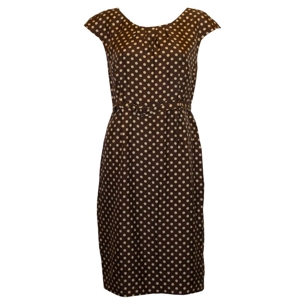 Silk Polka dot dress by Marilyn Moore For Sale