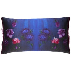 Cuscino da lancio con stampa su seta Inky Floral