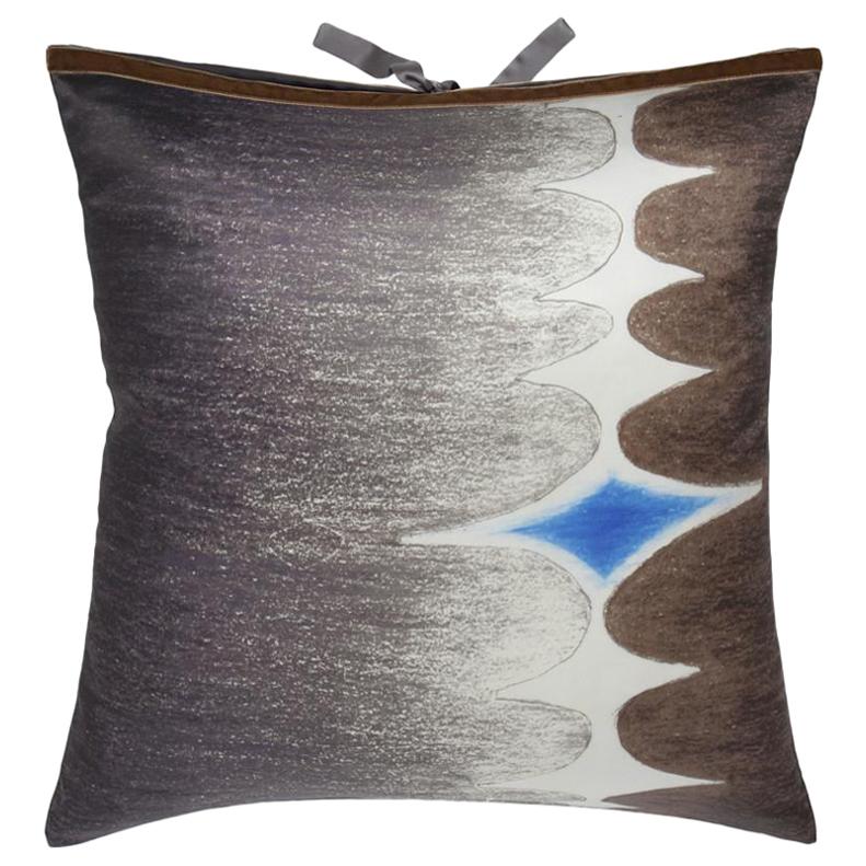 Silk Print Throw Pillow Multi Spear Gray