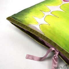 Silk Print Throw Pillow Multi Spear Green