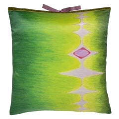 Almohada colgante con estampado de seda Multi Spear Verde