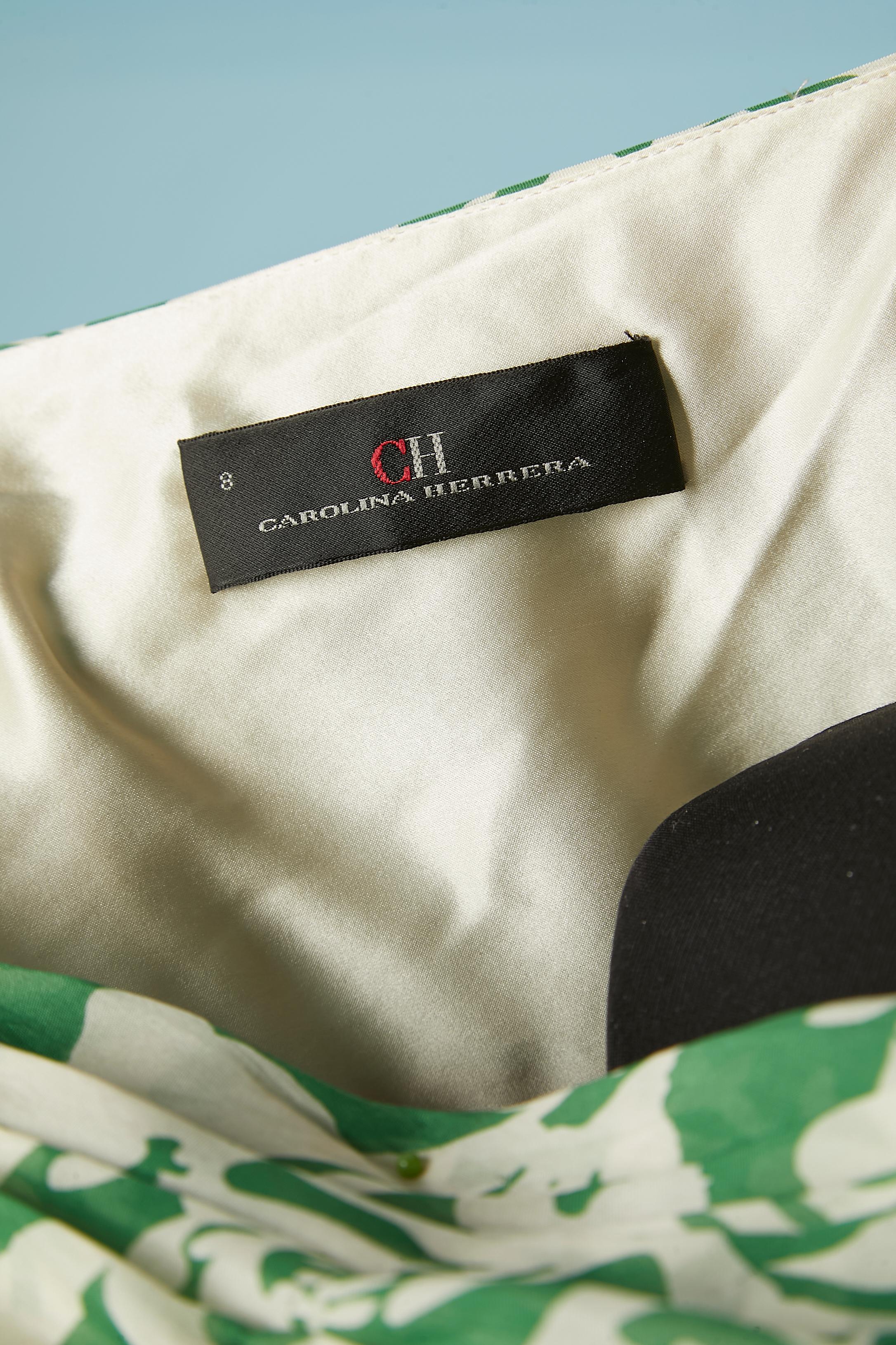 Vestido de noche asimétrico de seda estampado y drapeado Carolina Herrera en venta 1