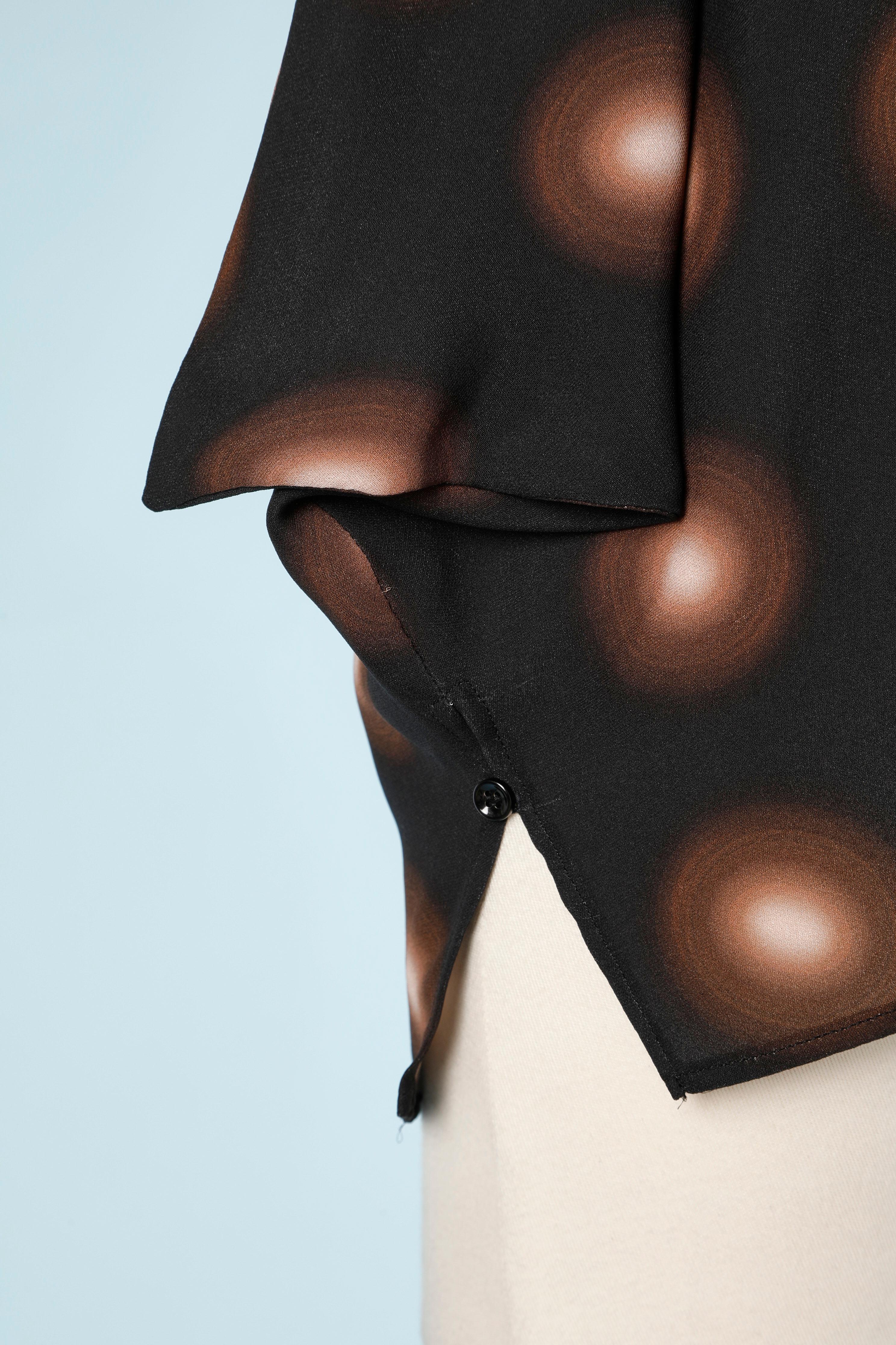 Noir Débardeur asymétrique en soie imprimé MARGIELA Neuf avec étiquette en vente