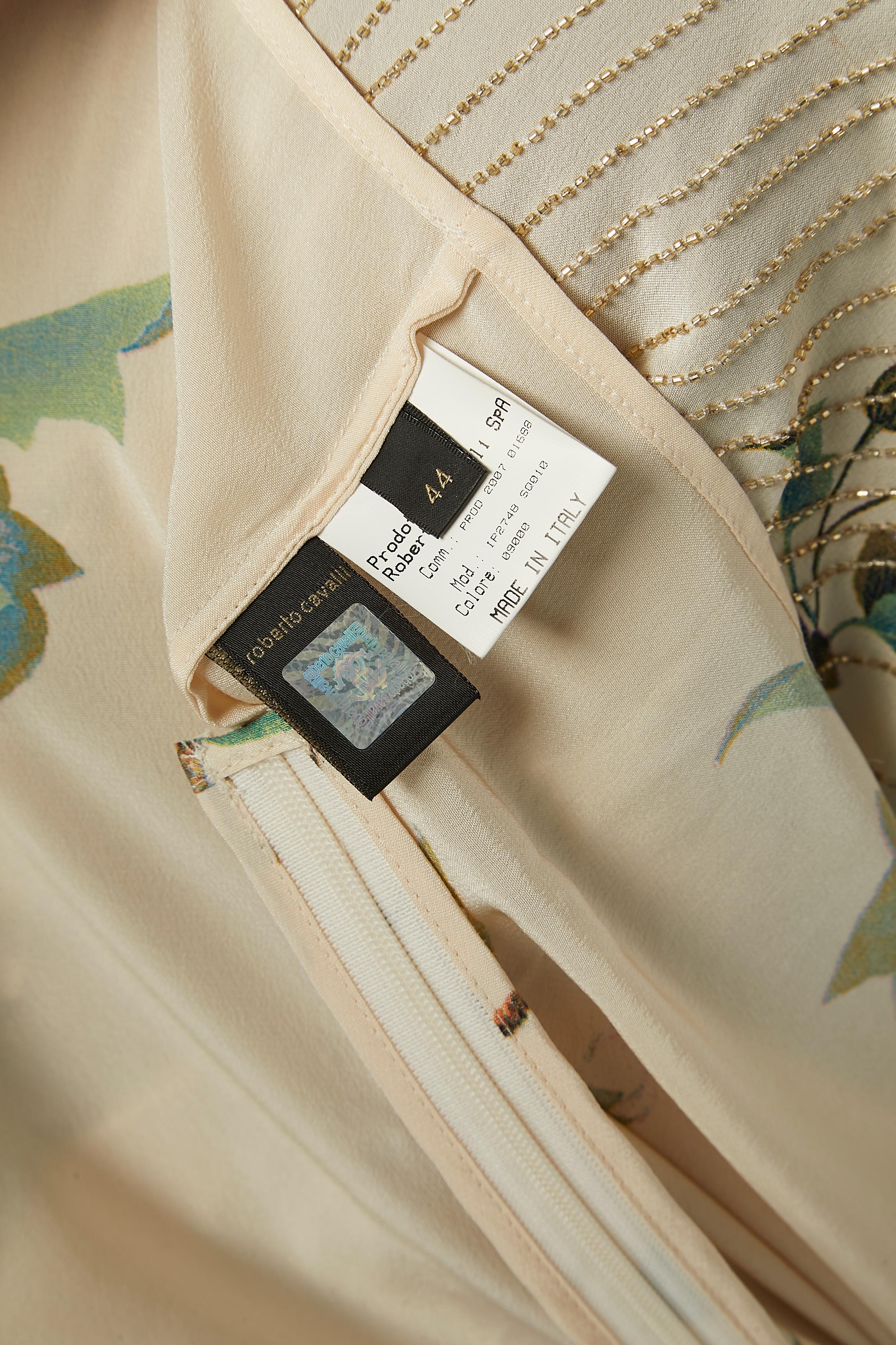 Silk printed blouse with beaded work Roberto Cavalli For Sale 5