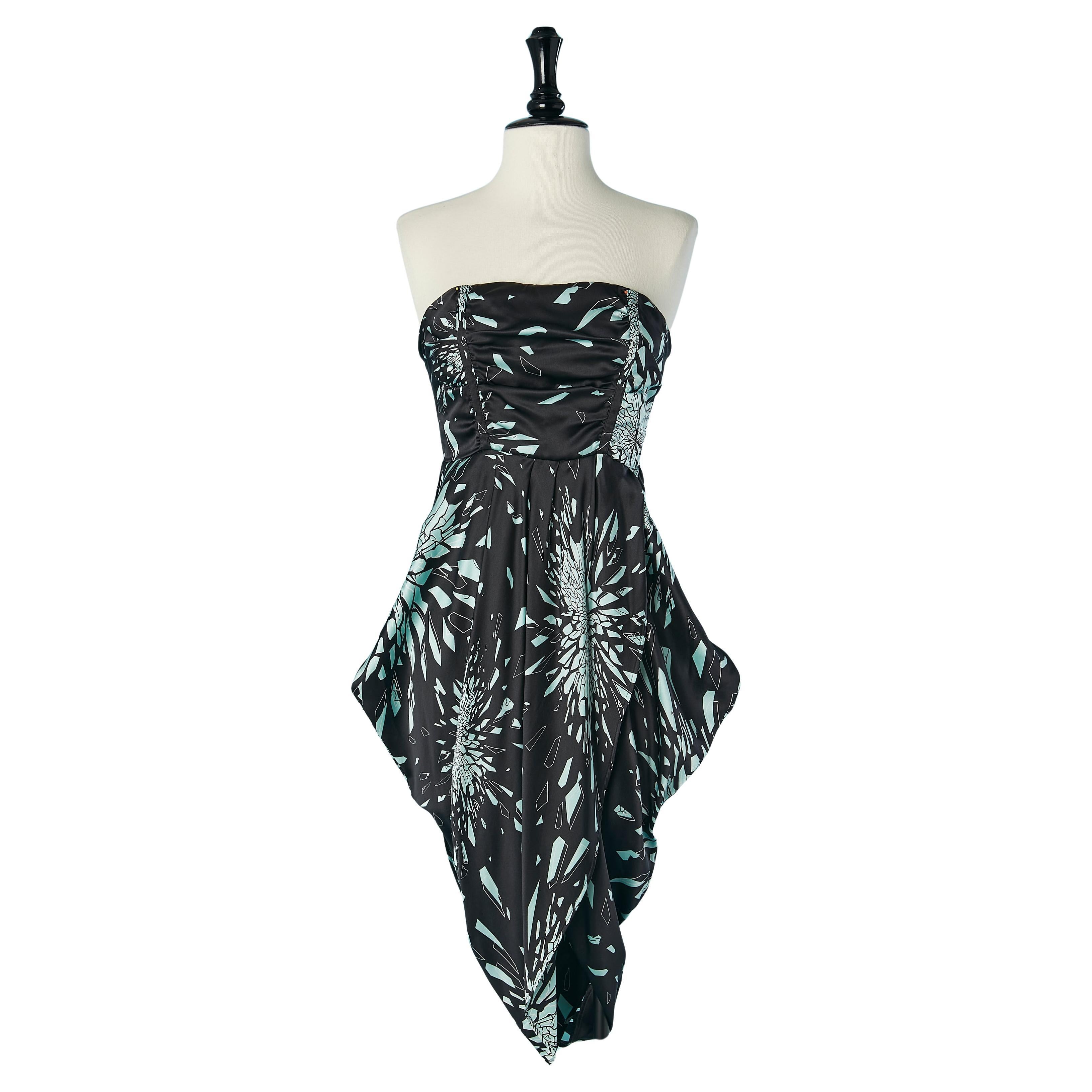 Abito da cocktail bustier in seta stampata Alexander McQueen in vendita