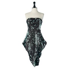 Silk printed bustier cocktail dress Alexander MCQUEEN