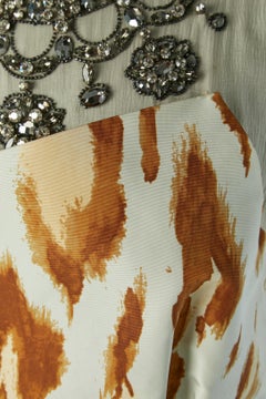 Silk printed bustier cocktail dress with embroidery collar  CHRISTIAN DIOR