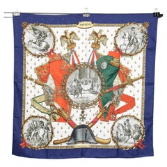 Silk printed Carré scarf "Napoléon" by Ledoux Hermès
