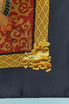 Silk printed Carré scarf "Selles à housse" Hermès