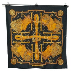 Silk printed Carré scarf "Selles à housse" Hermès