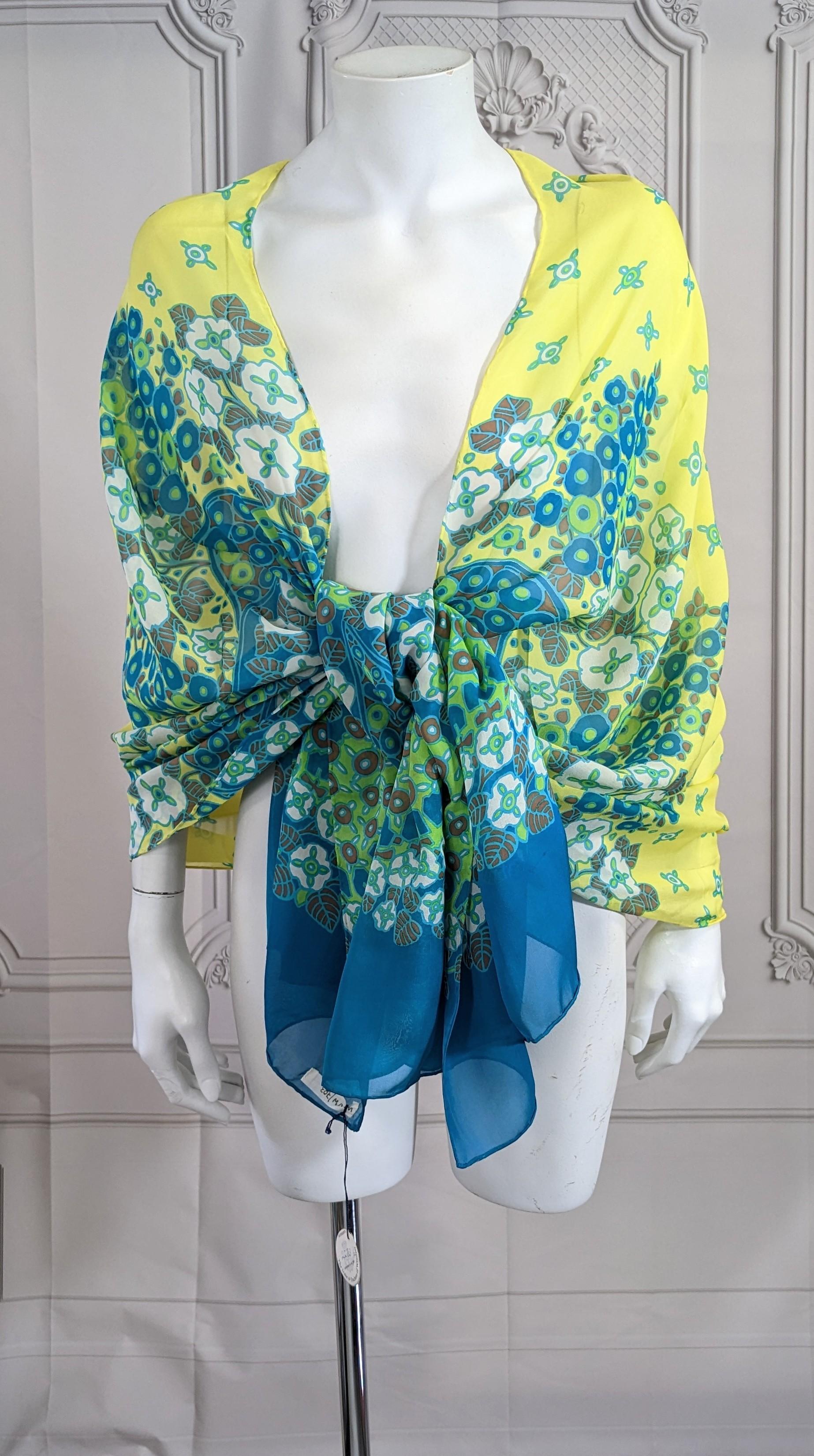 Women's Silk Printed Chiffon Shawl, Ex Collection Duchess of Windsor Sothebys. For Sale