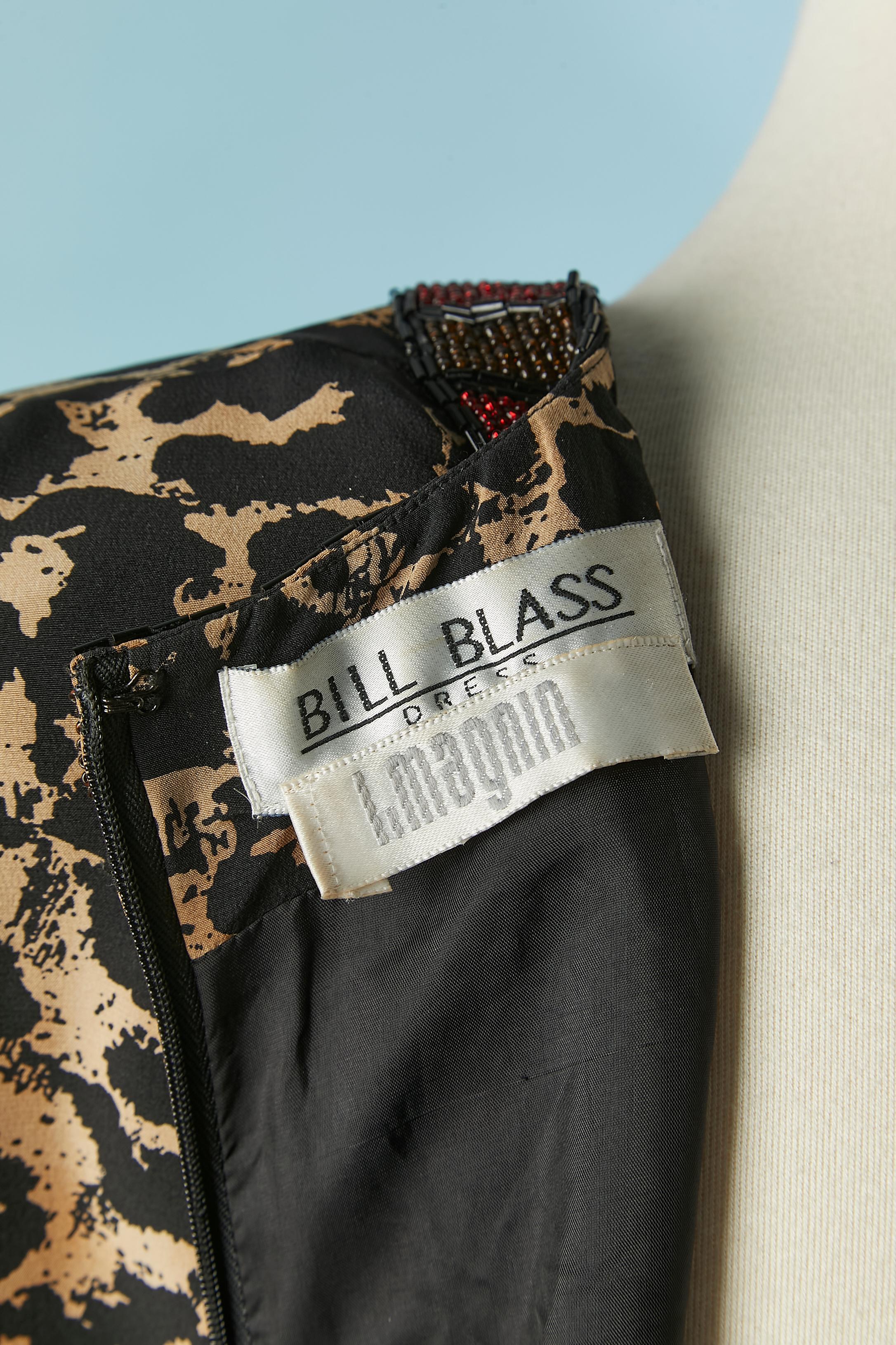 Vestido de cóctel de seda estampada y pedrería  VESTIDO BILL BLASS en venta 2