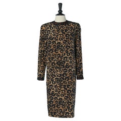 Vintage Silk printed cocktail dress and beadwork  BILL BLASS DRESS