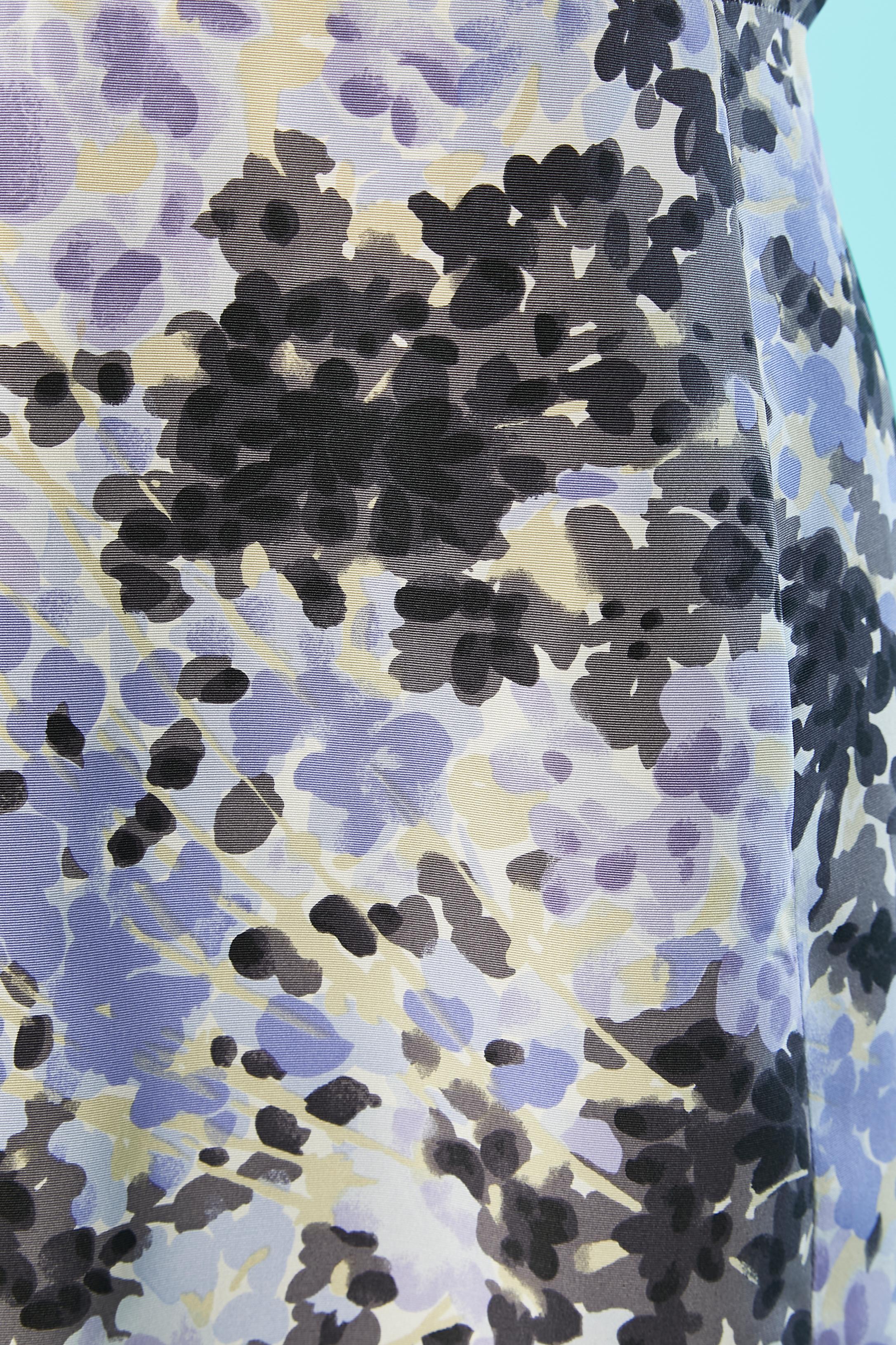 Silk printed cocktail dress Christian Dior In Excellent Condition For Sale In Saint-Ouen-Sur-Seine, FR