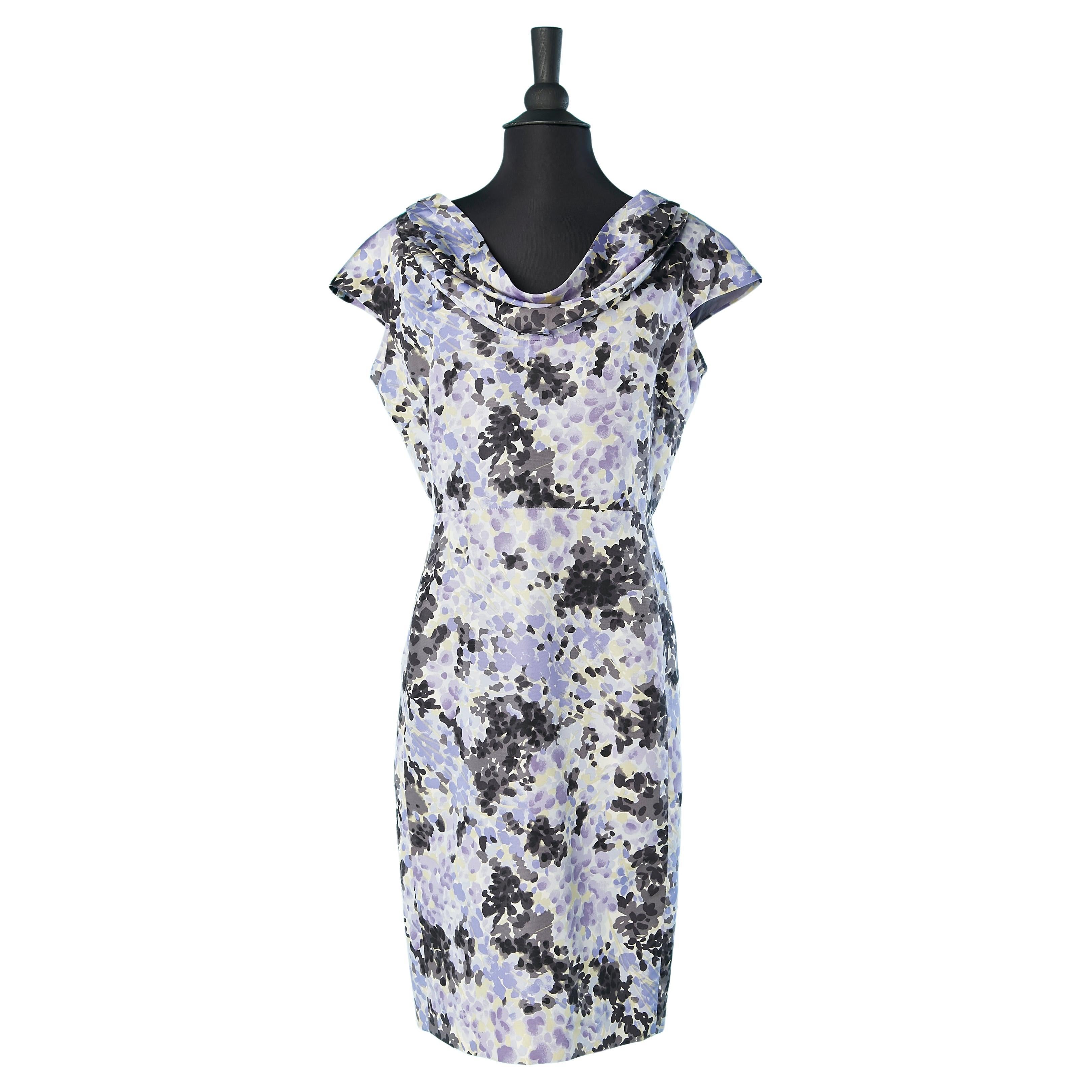 Silk printed cocktail dress Christian Dior For Sale