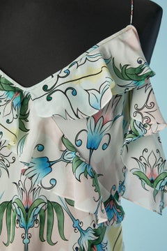 Silk printed cocktail dress JOHN GALLIANO New