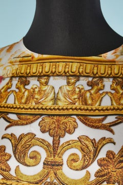 Silk printed cocktail dress with short sleeve Roberto Cavalli