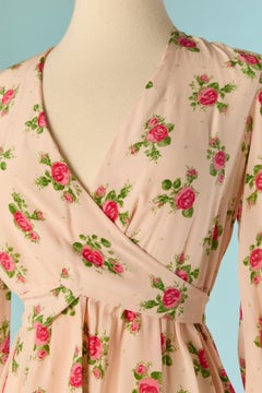 Silk printed dress wrapped on the top front VALENTINO Boutique Circa 1960's