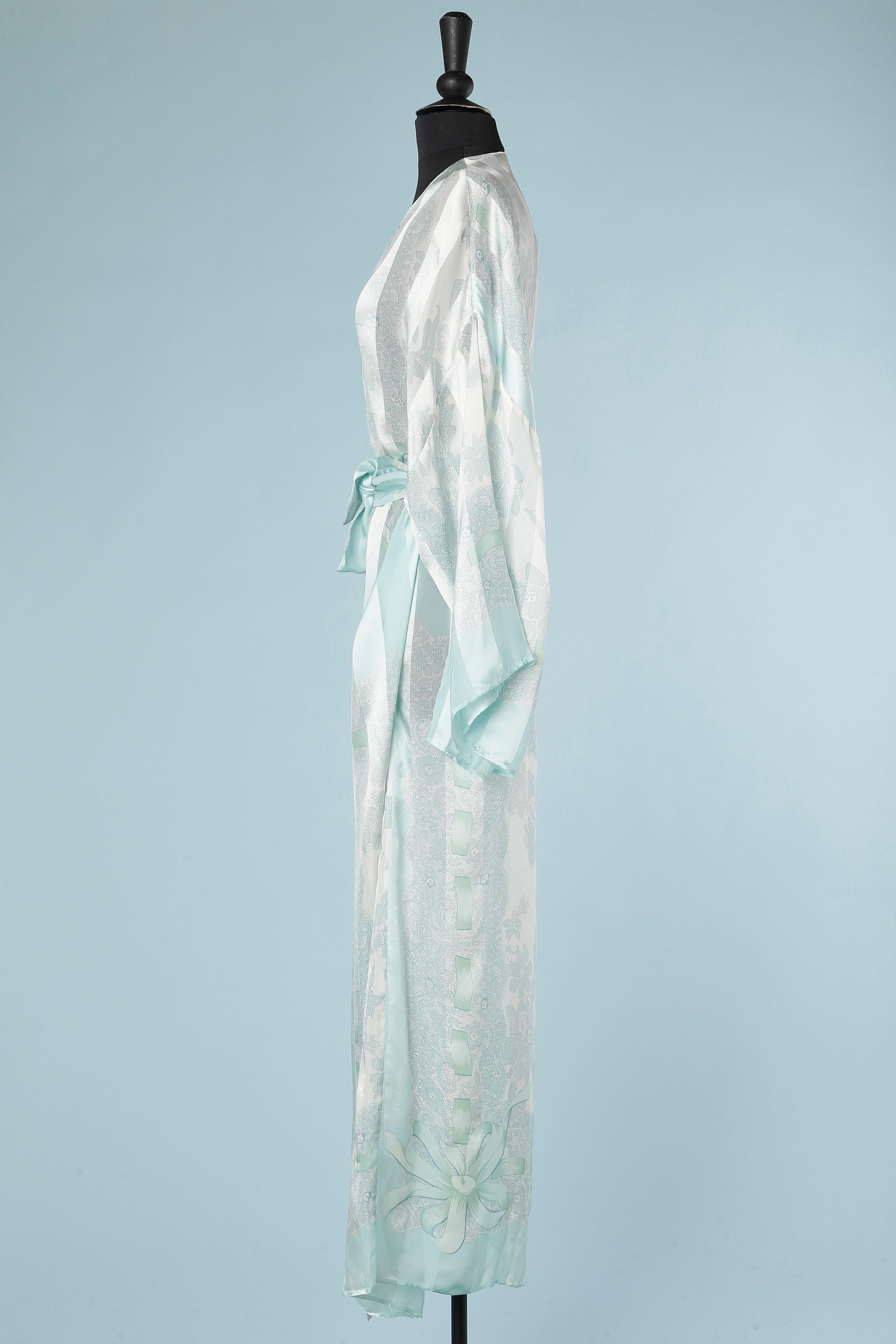 Robe en mousseline de soie jacquard imprimée avec ceinture lingerie Rochas NEUVE avec étiquette  Pour femmes en vente