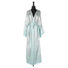 Silk printed jacquard chiffon silk Robe with belt Rochas lingerie NEW with tag 