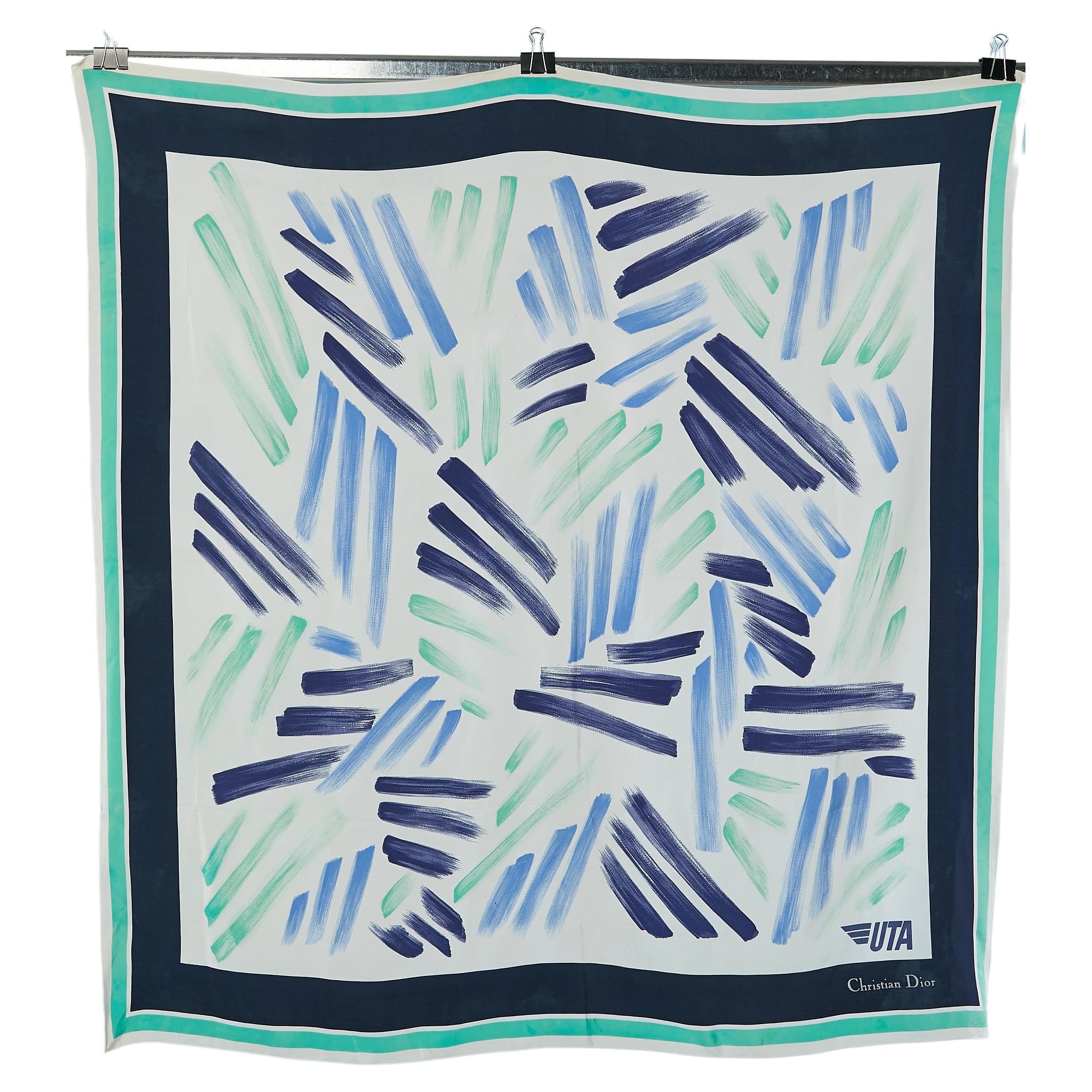 Silk printed scarf Christian Dior for UTA For Sale