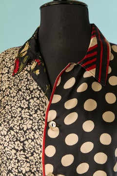 Silk printed scarves patchwork shirt tied on the frontJEAN-PAUL GAULTIER CLASSIC