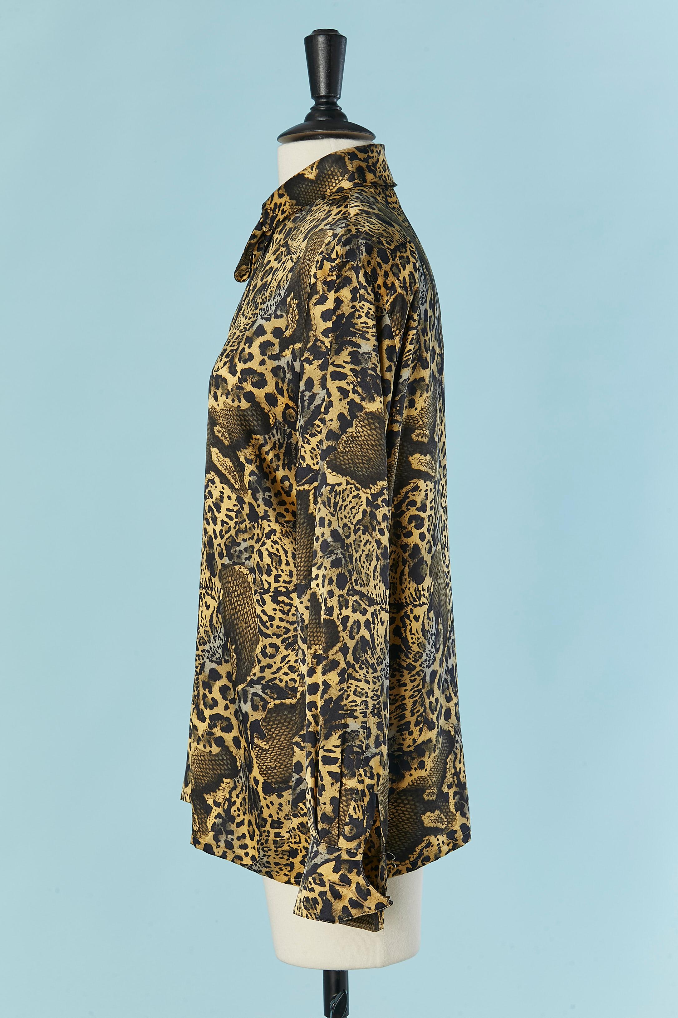 Nero Camicia in seta stampata Escada Margaretha Ley in vendita