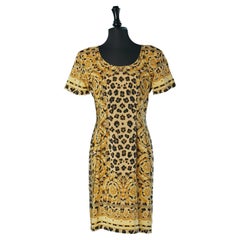 Robe de cocktail à manches courtes imprimée Bloomingdale's