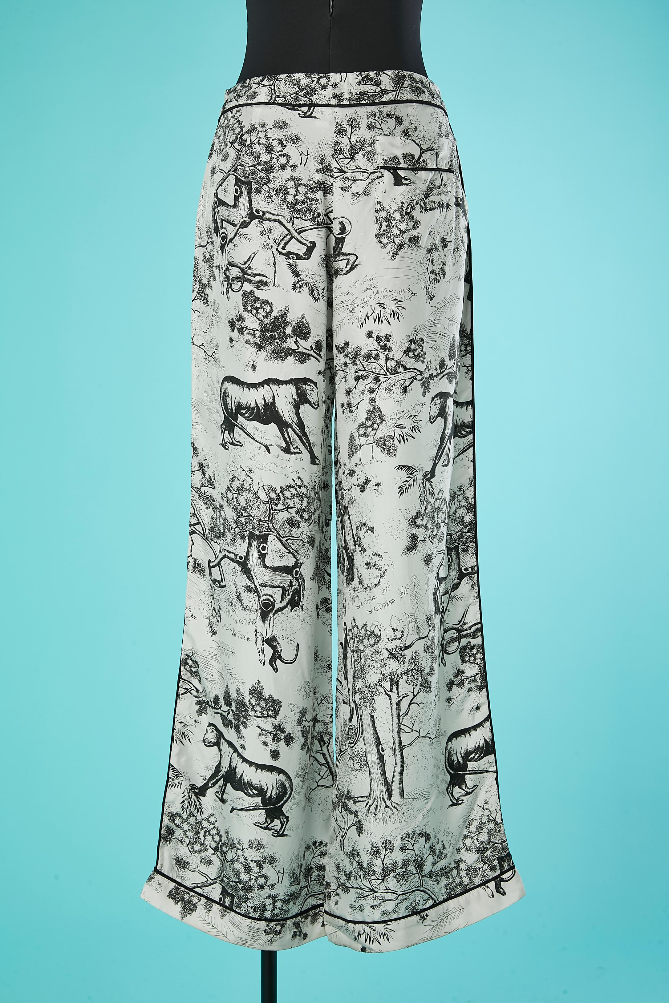 Gray Silk printed trouser 