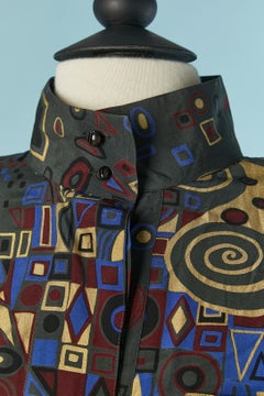 Silk printed tunique ANTONIO DE PESCARA Circa 1980's