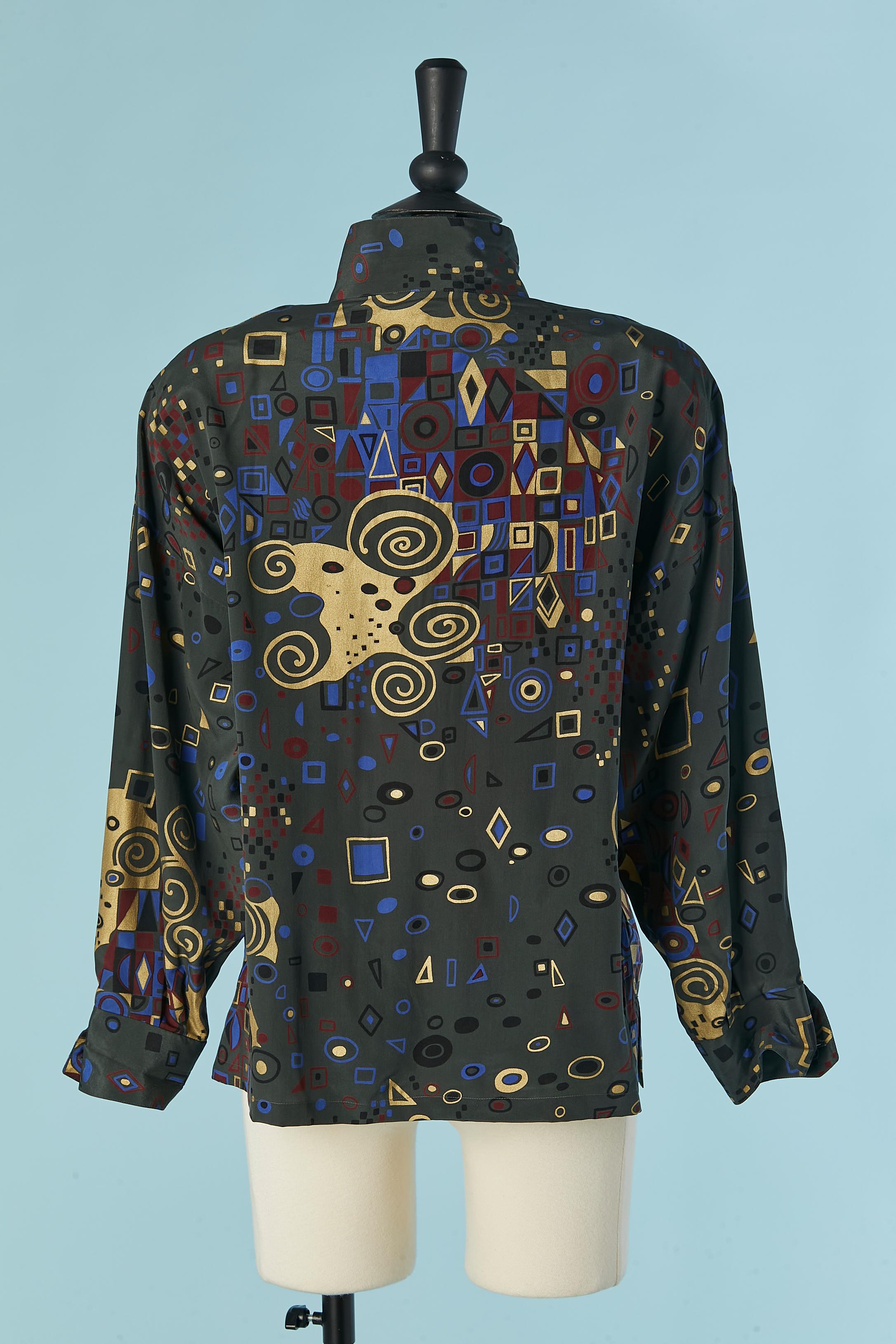 Túnica de seda estampada ANTONIO DE PESCARA Circa 1980's en venta 1
