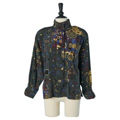 Silk printed tunique ANTONIO DE PESCARA Circa 1980's