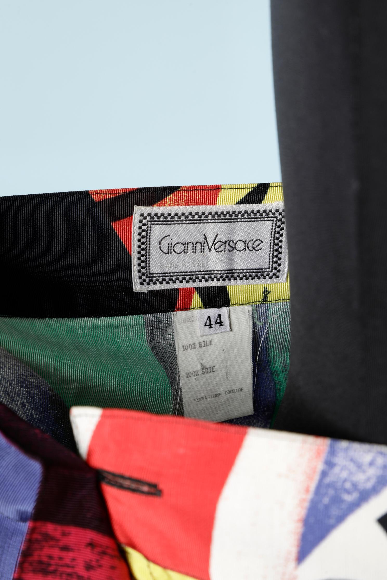 Silk printed wrap skirt Gianni Versace  For Sale 1