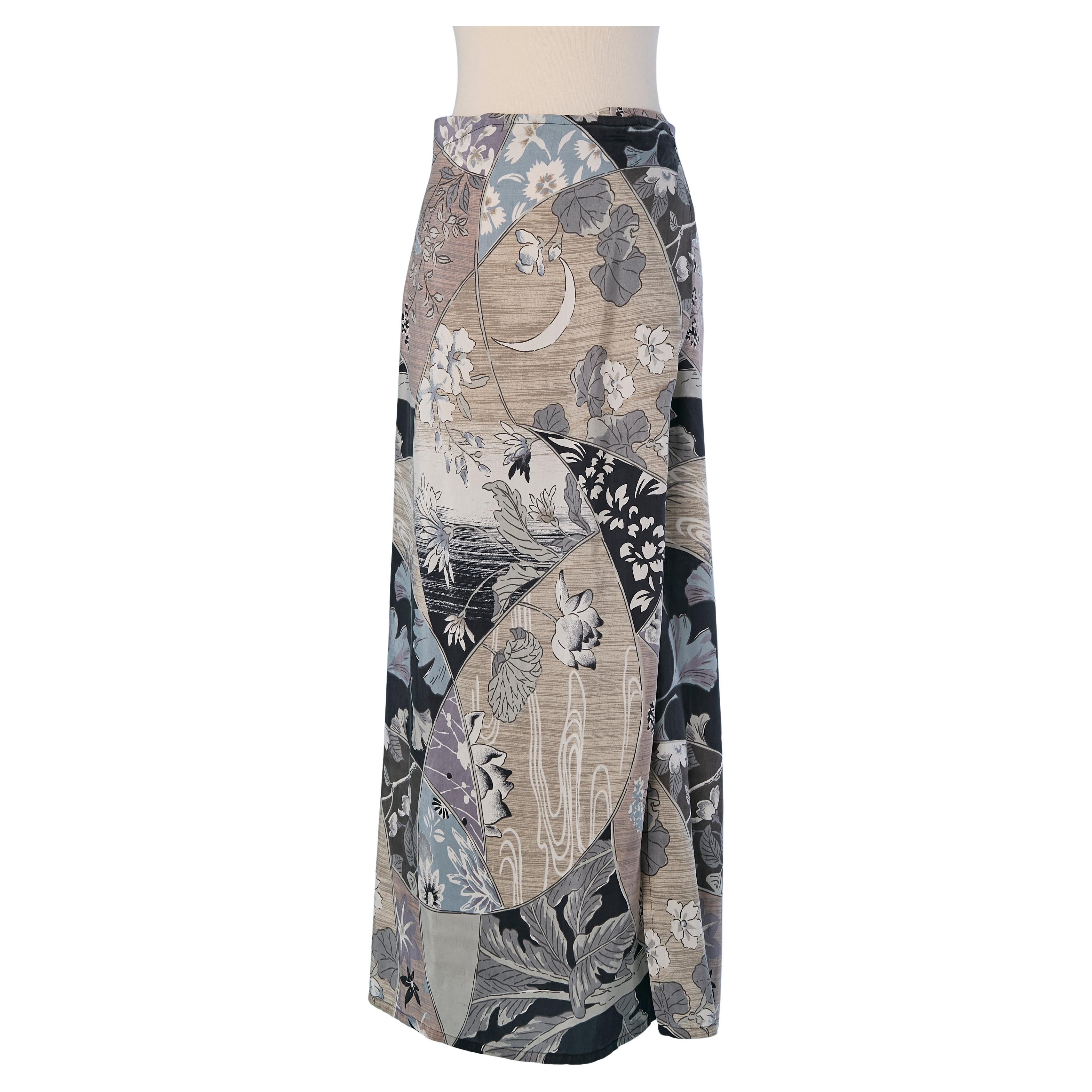 Silk printed wrap skirt KENZO For Sale