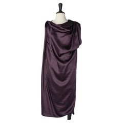 Silk purple asymmetrical and draped dress Lanvin by Alber Elbaz