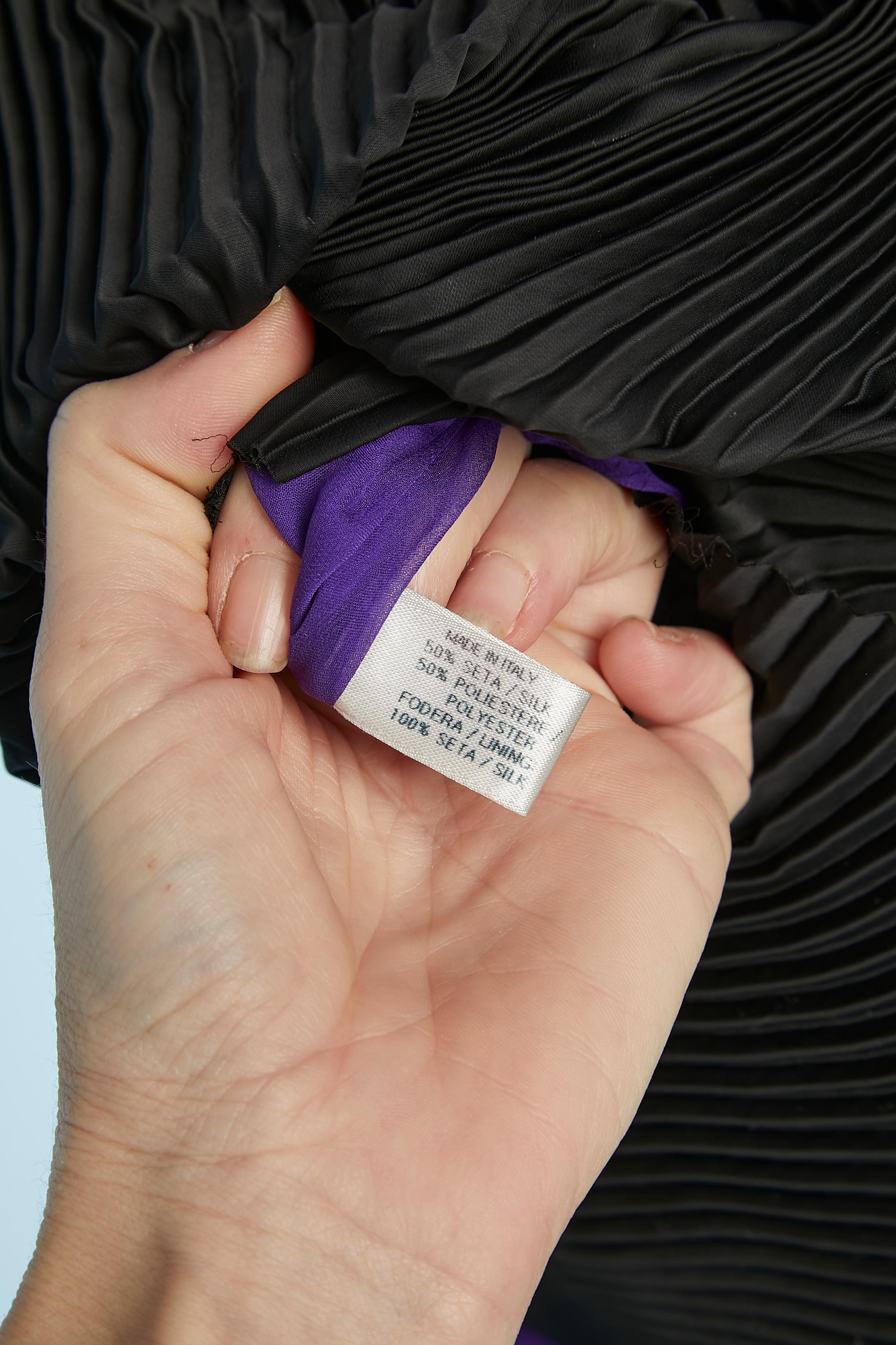 Silk purple cocktail dress with beaded work and velvet appliqué Bottega Veneta For Sale 3
