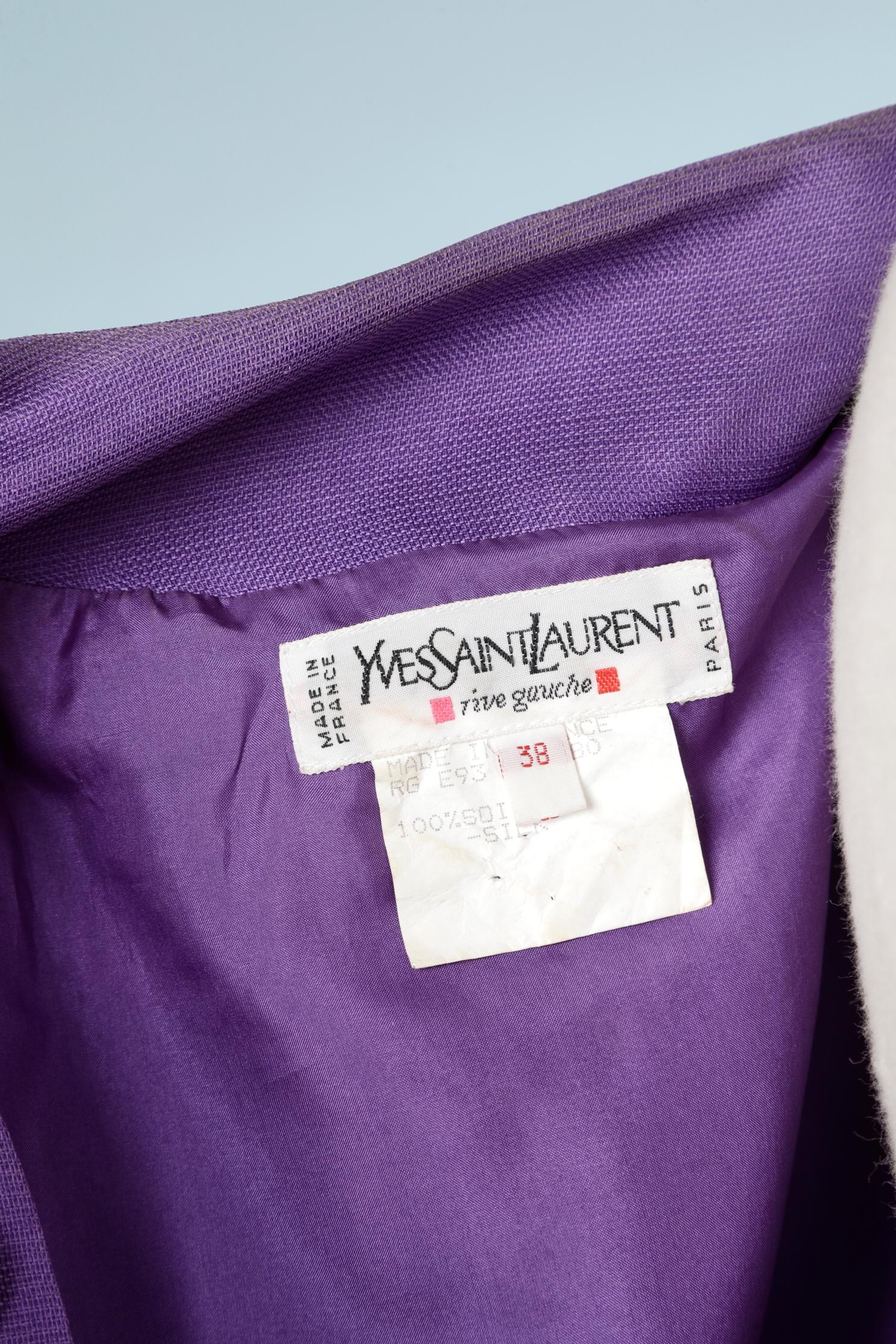 Silk purple  jacket with buttons embellishment Yves Saint Laurent Rive Gauche  5