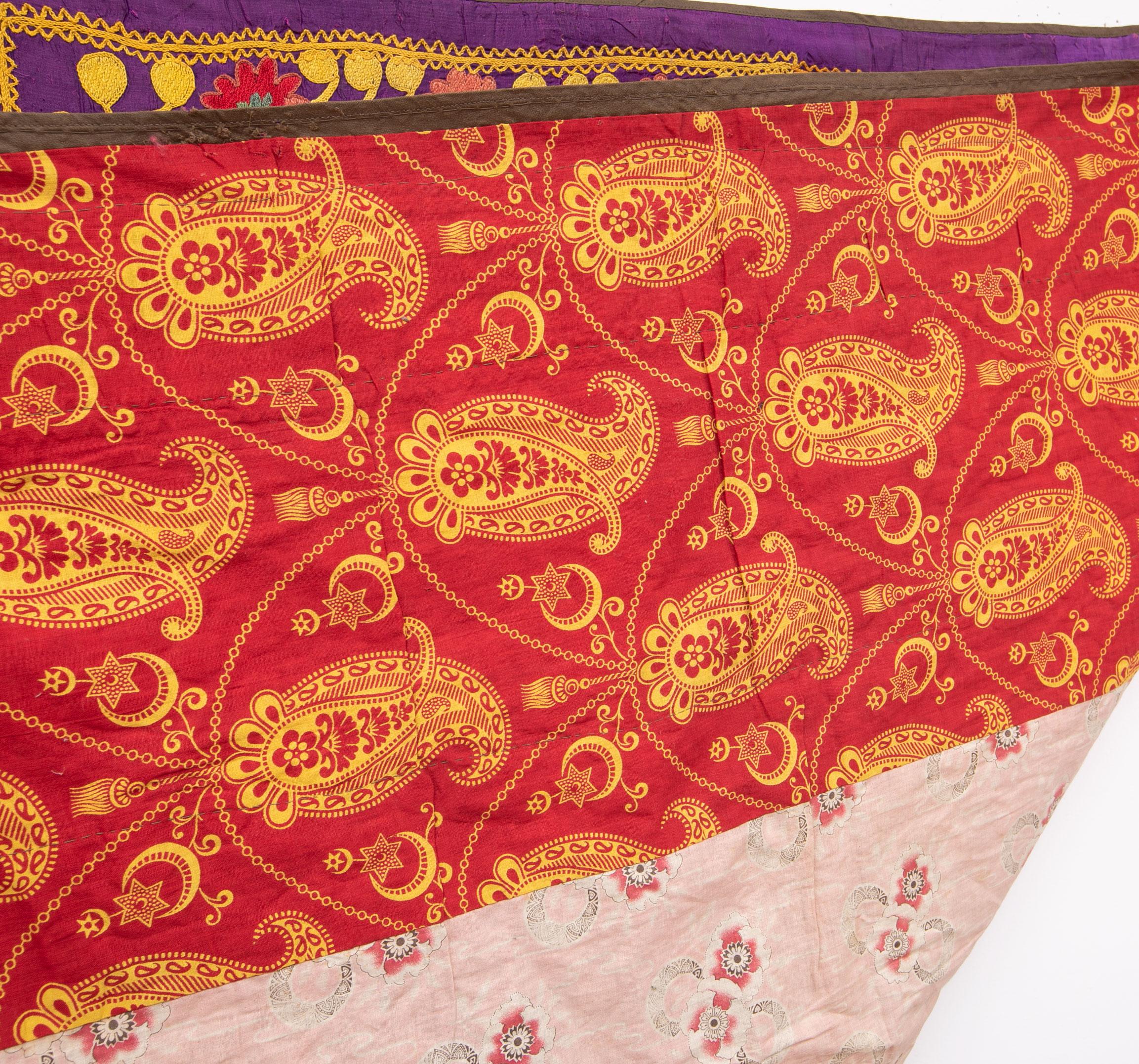 20th Century Silk Purple Suzani from Samarkand Uzbekistan, Early 20th C For Sale