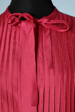Silk raspberry shirt with bow Chanel Couture