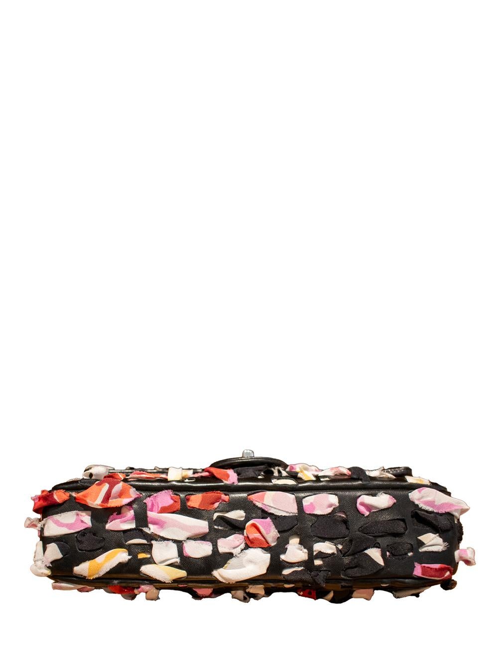 Black Chanel Silk Ribbon Classic Flap For Sale