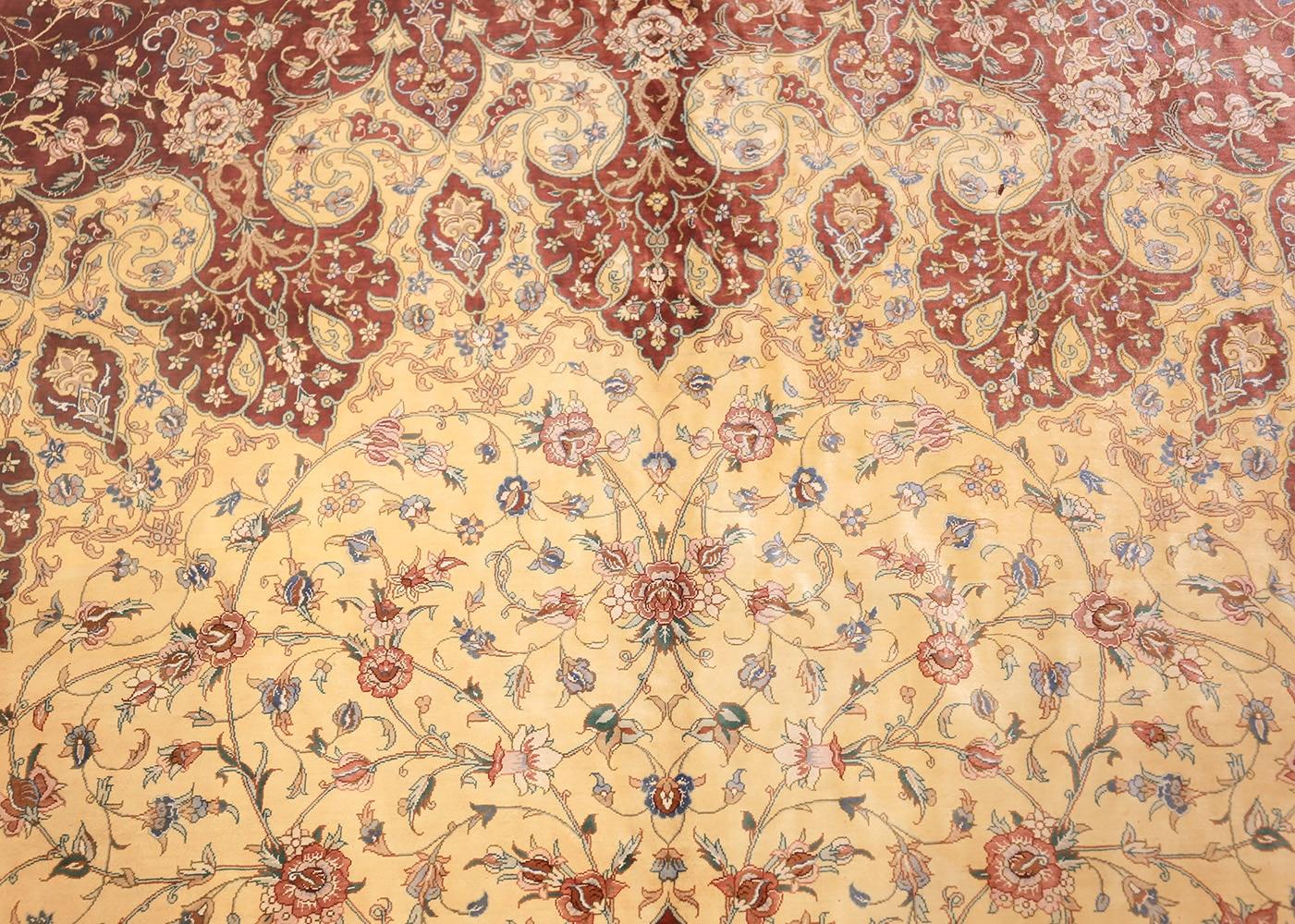 Silk Persian Qum Rug. 9 ft 6 in x 13 ft 6 in For Sale 1