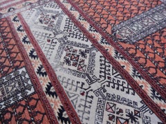 Part Silk Rug Hatchlou Engsi Tribal Vintage Carpet from Afghan Turkoman Tribe