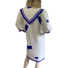 Silk Sailor Dress with Puff Sleeves  - Flora Kung NWT