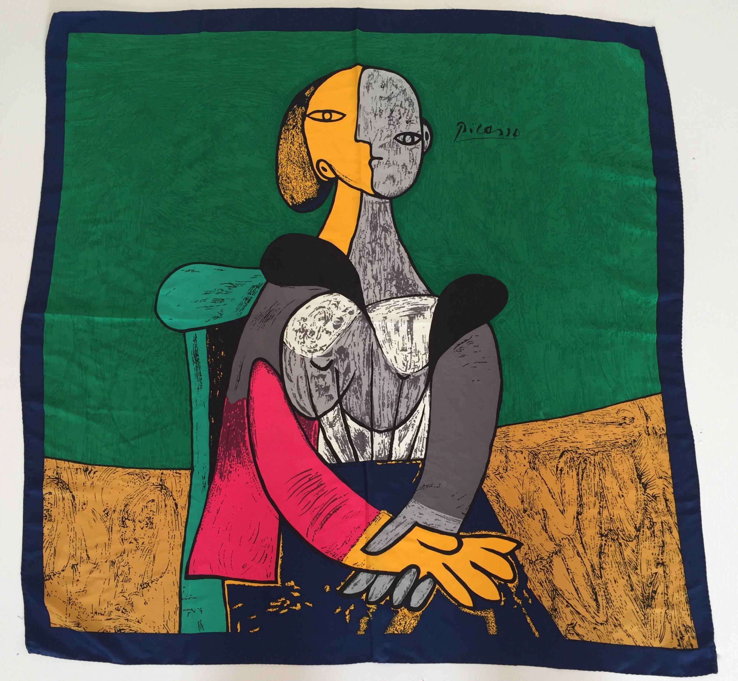20th Century Silk Scarf Portrait of 