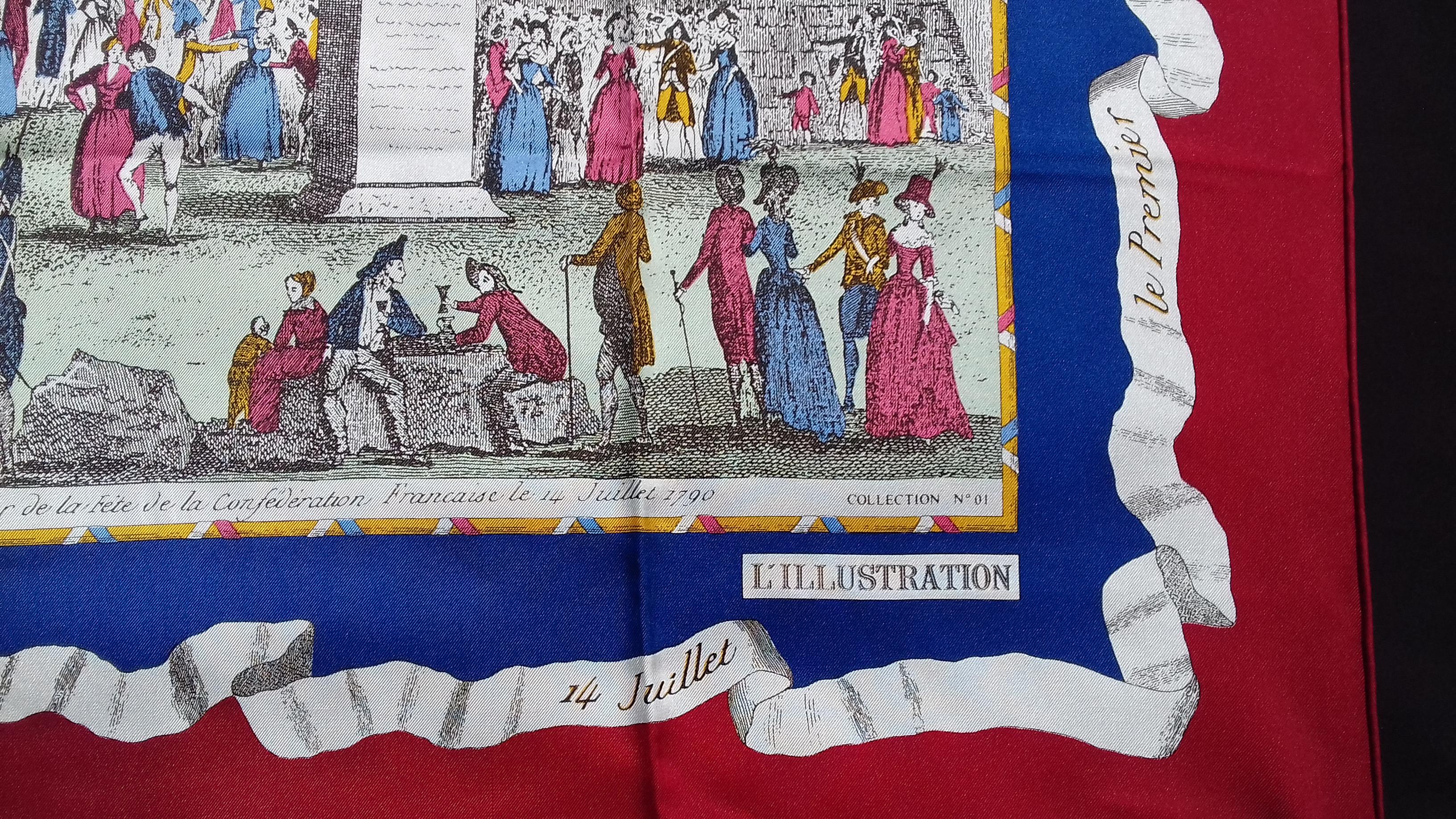 Women's or Men's Silk Scarf The First Ball of July 14 Bicentenary of the French Revolution 34 inc