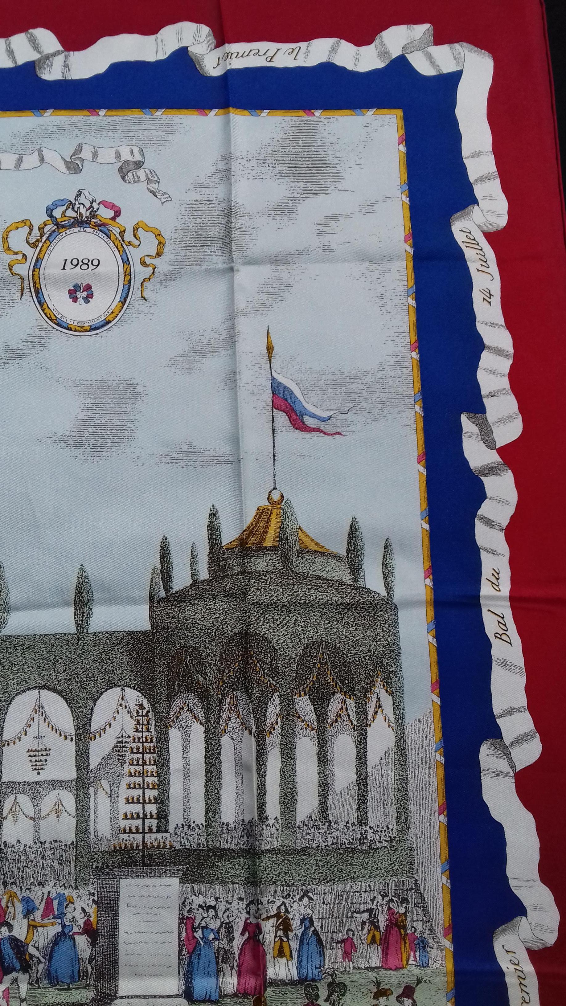 Silk Scarf The First Ball of July 14 Bicentenary of the French Revolution 34 inc 3